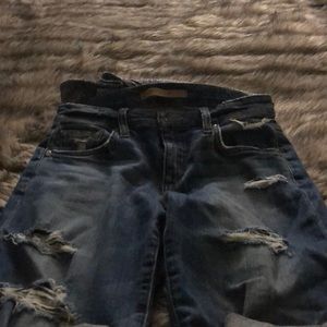 Boyfriend jean ripped slim crop